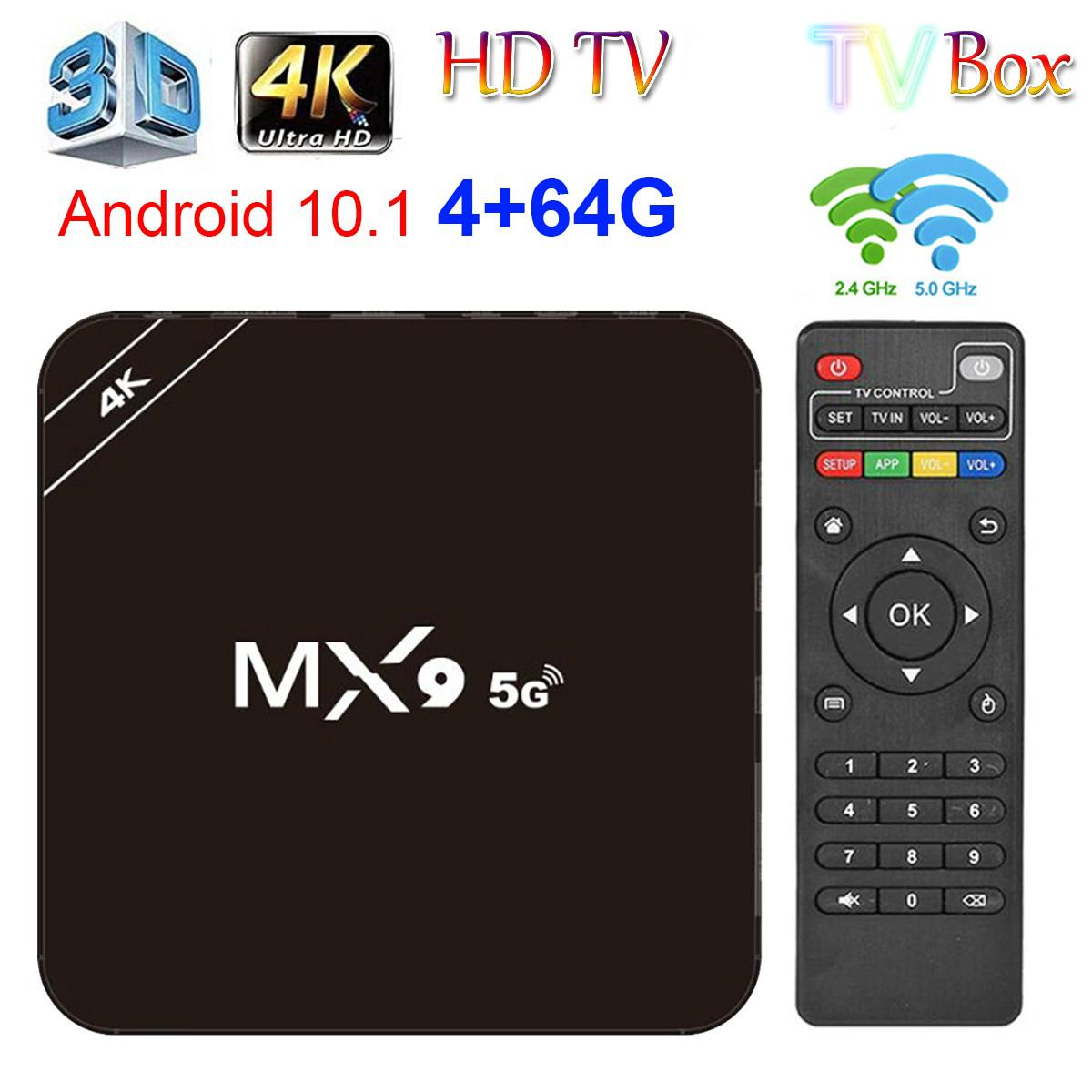 💖(64Gb) Caixa De Tv Tvbox 5g Mx9 Mx9 Android Tvbox Smart Tv Box Android 7.1 / 10.1 Jogador 3d Mxqpro Mxqpro