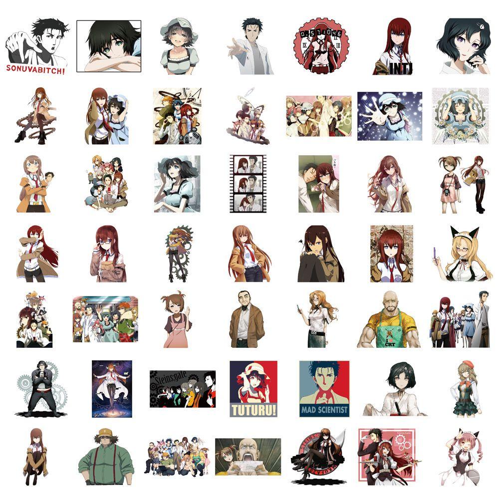 CORDELL Steins Gate Stickers Gift Cute Waterproof Decor Stickers Stationery Sticker Luggage Sticker Cartoon Mobile Phone Decor Graffiti Stickers