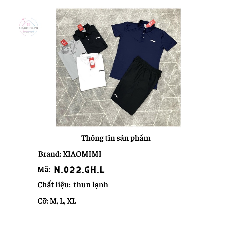 Đồ bộ nam thể thao mùa hè big zise cao cấp cổ bẻ LING chất thun lạnh hàng co giãn Xiaomimi N.022.GH.M