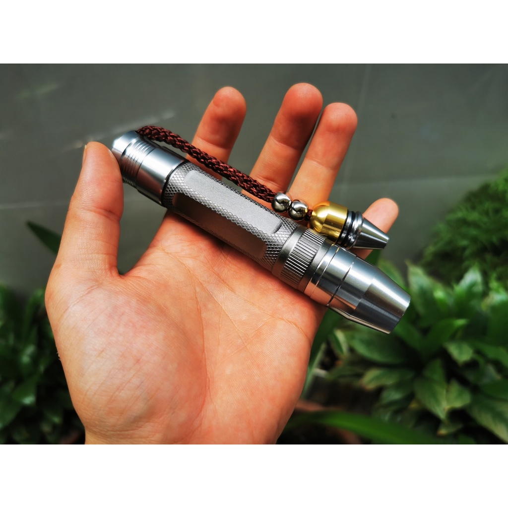 Đèn Pin Soi Đá 3 Trong 1 Ánh Sáng Trắng ,Vàng,Tím Có Đầu Thu Nhỏ Tặng Kèm Pin Sạc