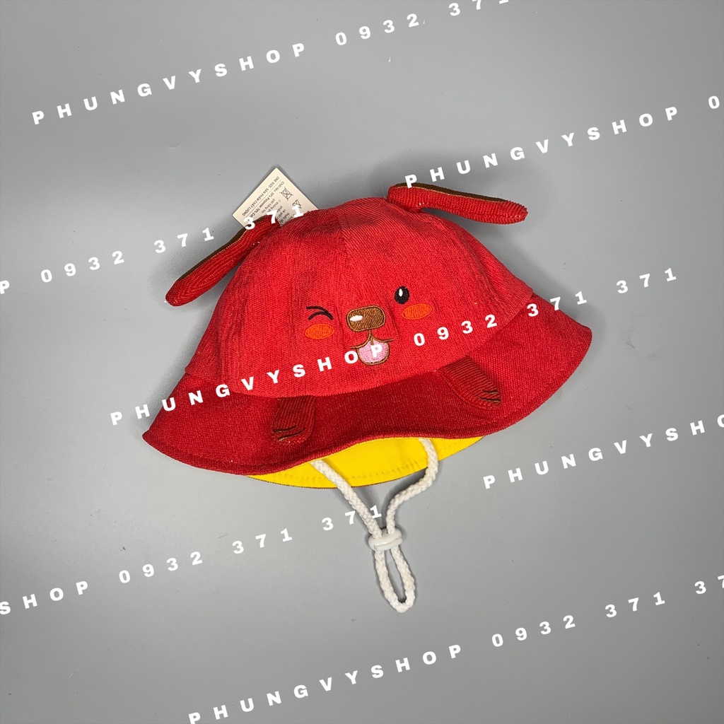 Bé 1-2.5 Tuổi/ Vòng đầu 49cm- Mũ tai bèo vành cực dễ thương BO BÉ CÚN NHÁY- Nón bucket