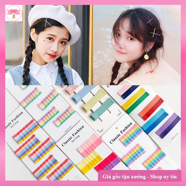 Sét Kẹp Tóc Kim Loại Đủ Màu 1 Sét 10 Cái Phong Cách Hàn Quốc Xinh Xắn Dành Cho Nữ