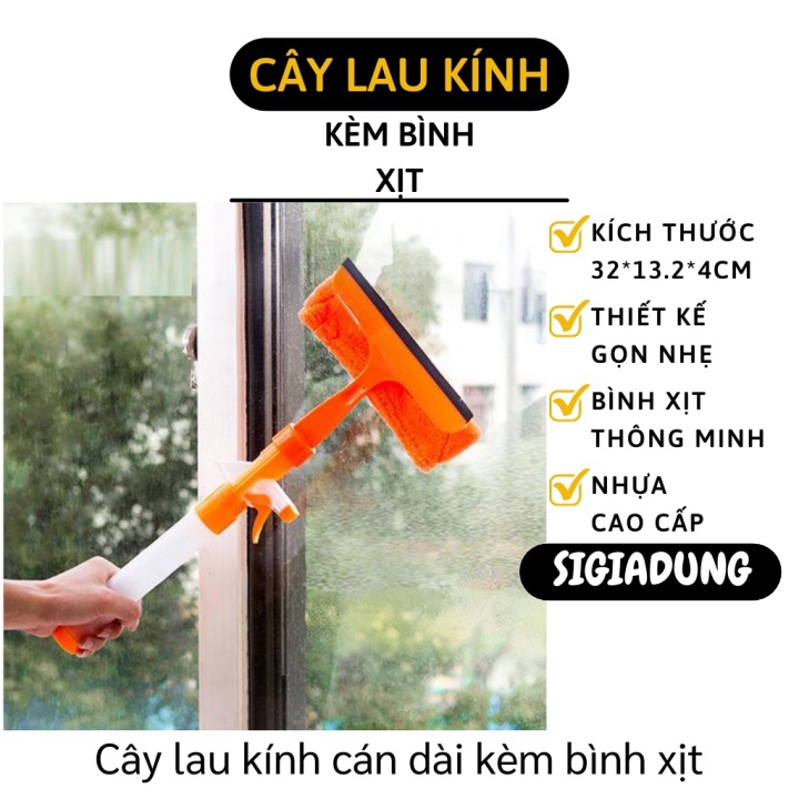 [SGD] Cây Lau Kính - Cây Vệ Sinh Kính Kèm Bình Xịt, Gạt Nước Kiếng Đa Năng 5877