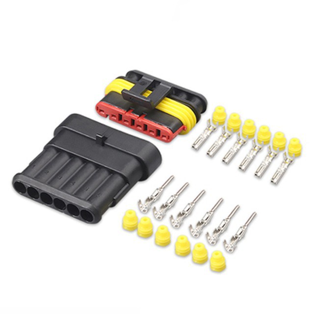 Bộ 5 Đầu Nối Dây Điện 1 / 2 / 3 / 4 / 5 / 6 Chấu Chống Thấm Nước Cho Xe Hơi