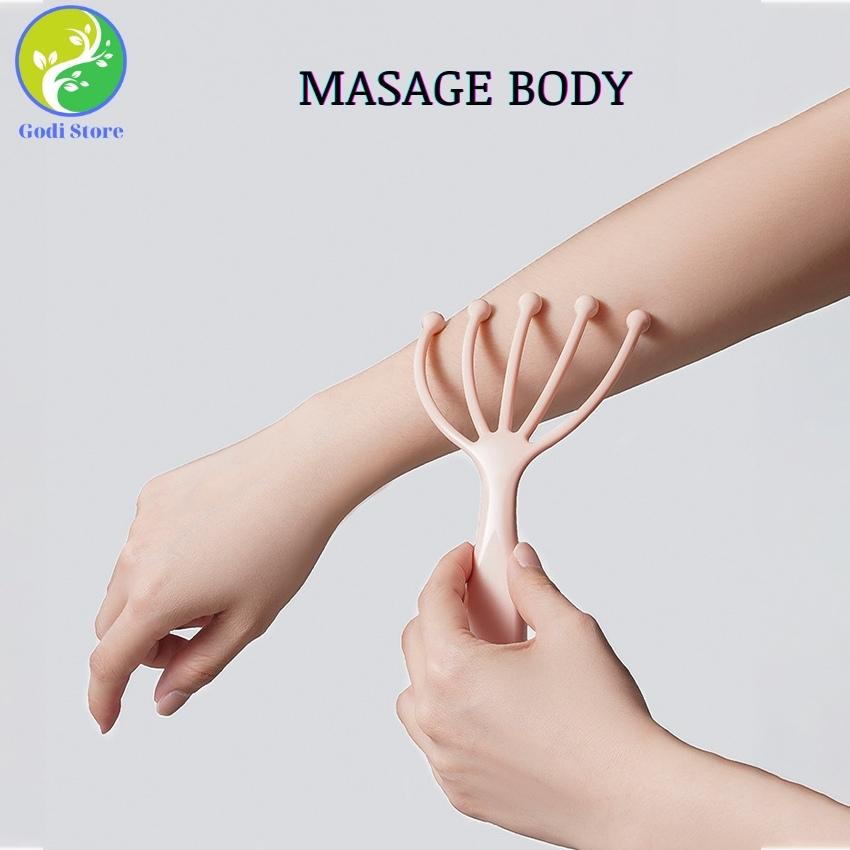 Cây Massage Đầu Năm Ngón Bóng Thép Không Gỉ Xoay Tròn 360° Giảm Căng Thẳng Và Mát Xa Body - G72