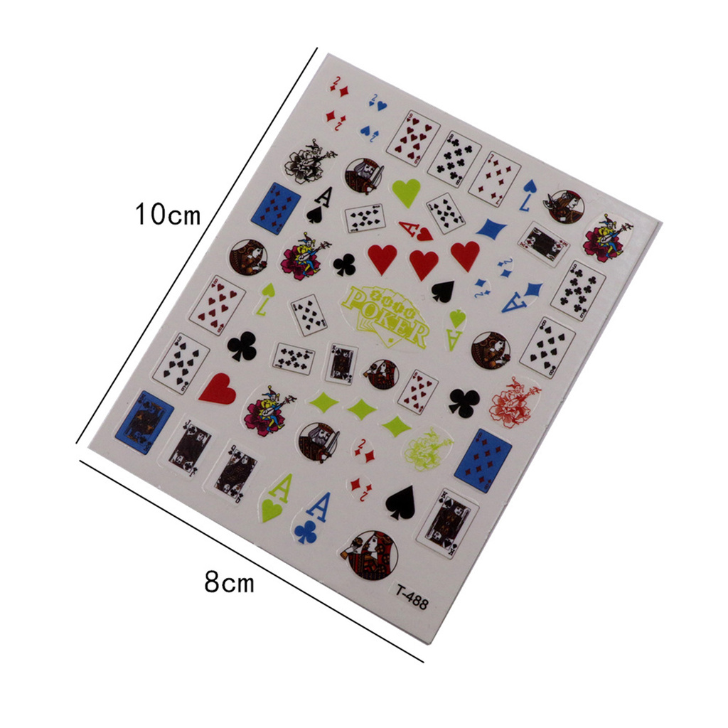 [Hàng mới về] Set 10 sticker dán móng tay trang trí nghệ thuật họa tiết bài Poker độc đáo sành điệu