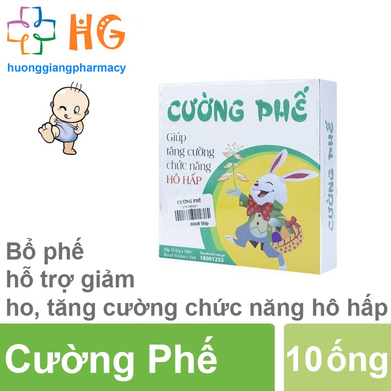 Cường Phế giảm ho long đờm siro ho cho bé bổ phế tăng cường chức năng hô hấp Hộp 10 ống