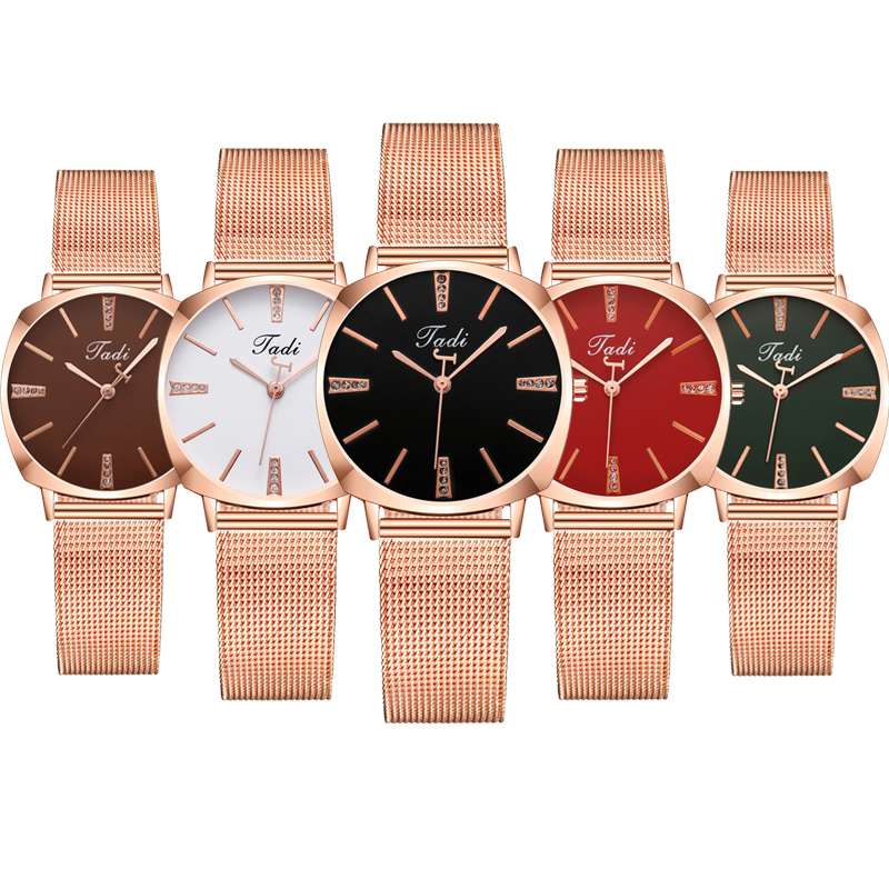 ZOLFA Fashion Rose Gold Mesh Belt Ladies Watches Luxury Rhinestone Women Quartz Wrist Watch Analog Clocks Womens Dress Gift Watches Đồng hồ nữ