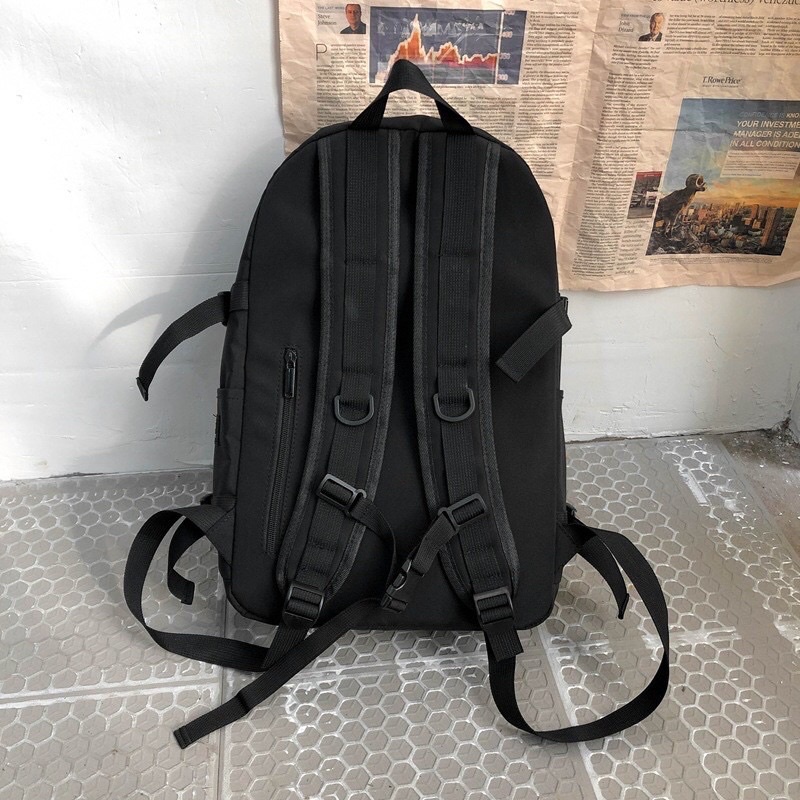 Balo Laptop Ulzzang Unisex Backpack 2810 Clothes Shop Balo Đen Trơn Đi Học Đi Chơi Vải Canvas Cao Cấp Chống Nước