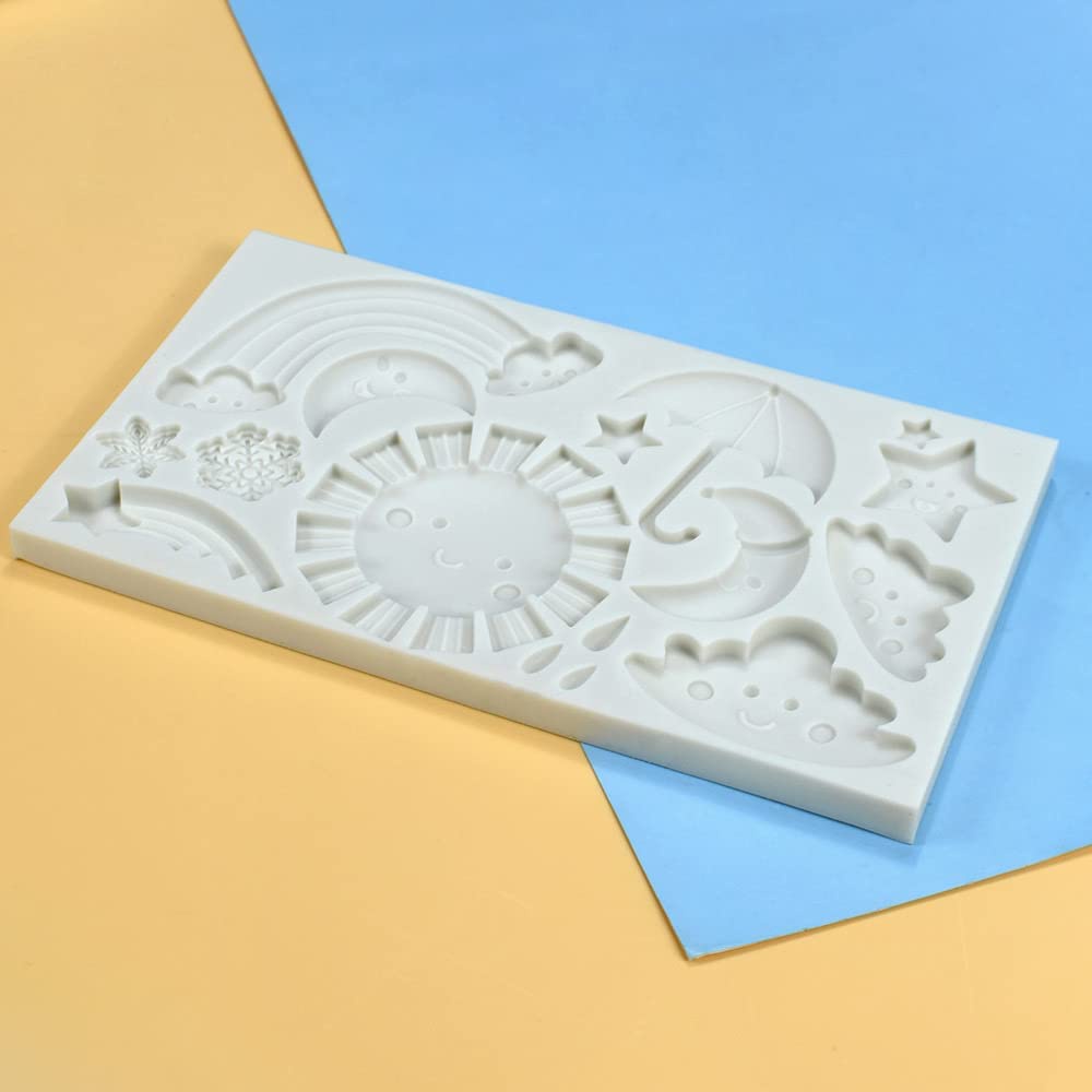 Khuôn Silicon Làm Bánh Kẹo Đường Socola Kẹo Đường Pudding Sô Cô La Trang Trí Bánh Kem Hình Trời Mây Trời Hoạt Hình DIY