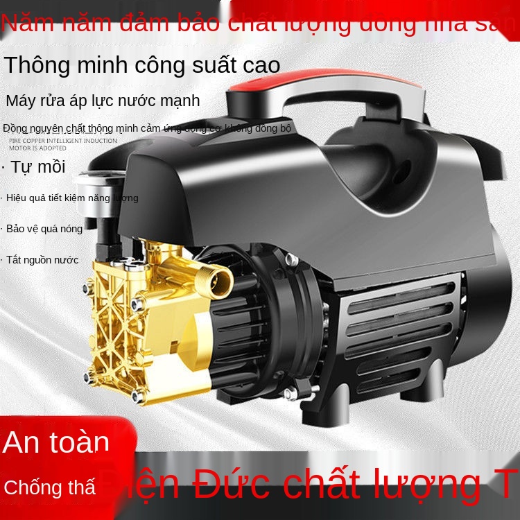 hiện vật rửa xe thông minh Máy bơm nước cao áp máy rửa xe công suất lớn gia dụng 220 chổi quét xe ô tô cực mạnh máy rửa