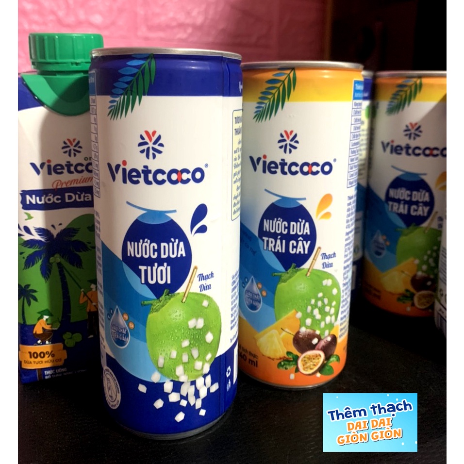 1 LỐC ( 6 LON) - Nước Dừa Vietcoco -  240ml/Lon (Có Thạch Dừa  Dai Dai - Dòn Dòn ngon tuyệt) - NỐI KHÔNG VỚI HƯƠNG LIỆU