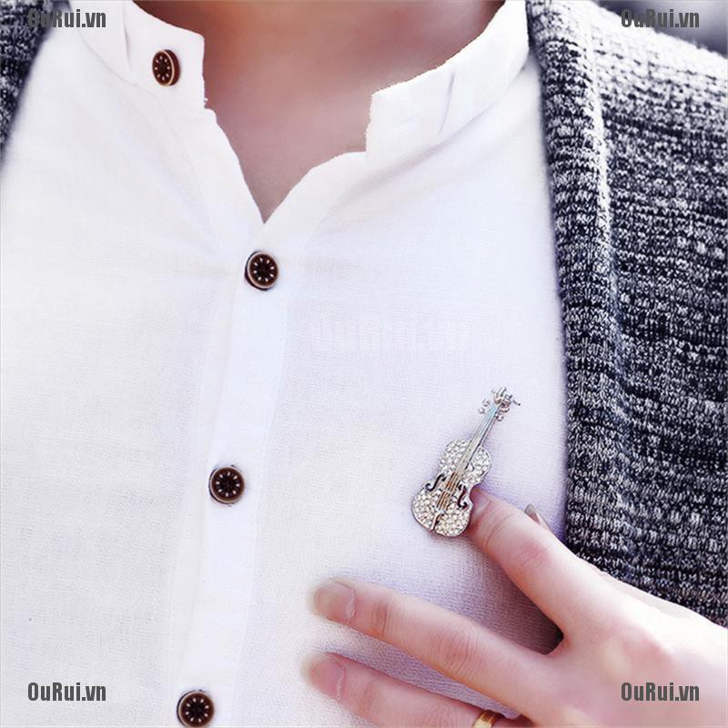 (FCC) Trâm Cài Áo Mạ Vàng Đính Đá Thời Trang