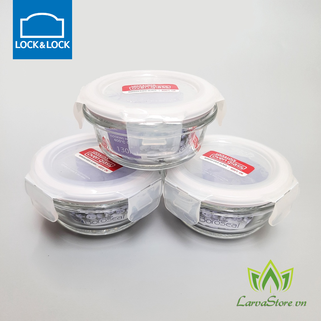 Set 3 Hộp Thủy Tinh Cỡ Nhỏ 130ml Lock&amp;Lock LLG812