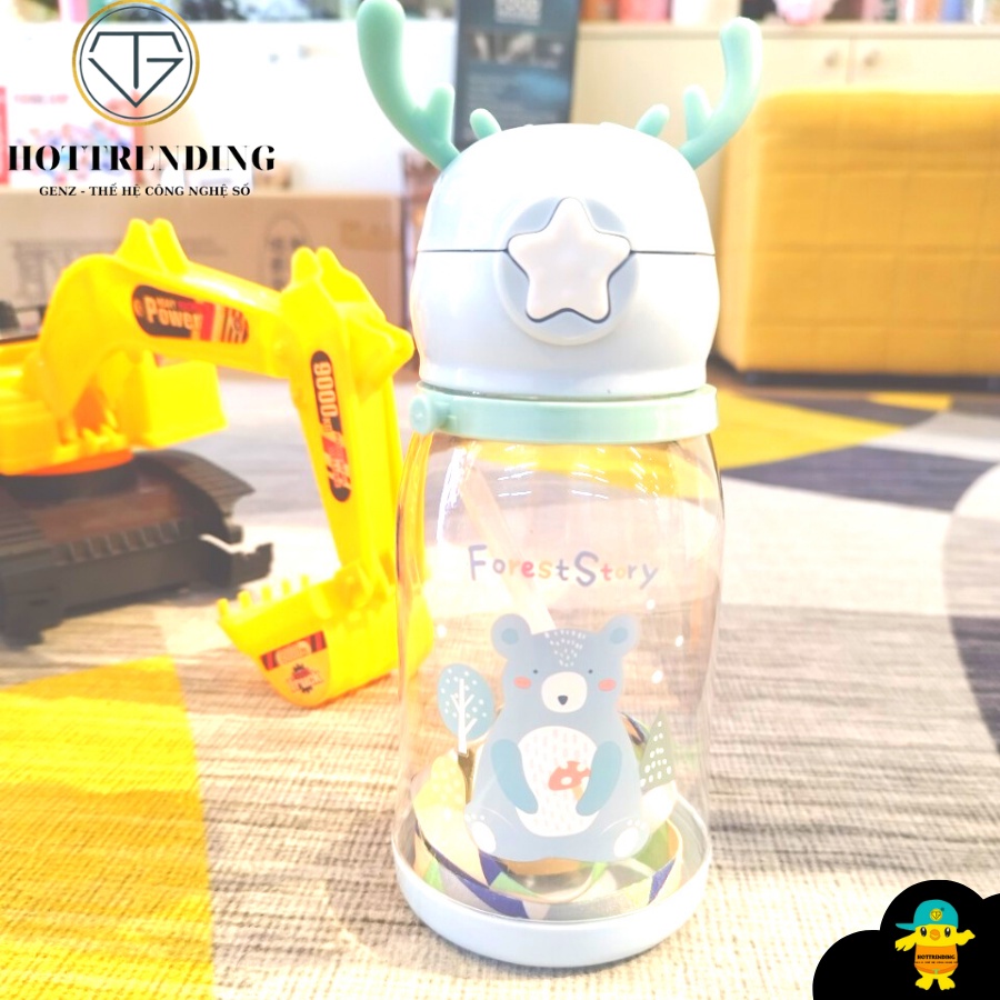 Bình Nước Sừng Hươu 500ml Tặng kèm sticker Dễ Thương Cho Bé