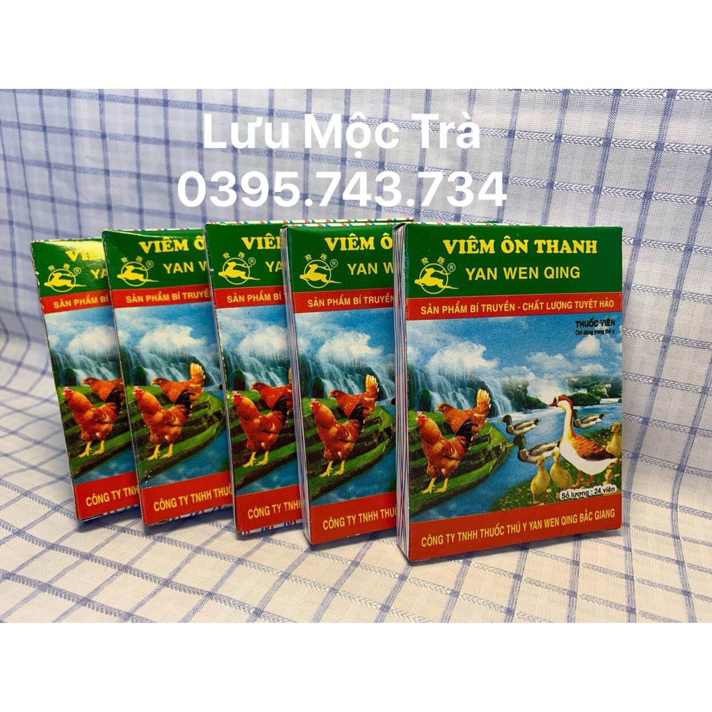 Viêm ôn thanh, hen gà, viên nén, vỉ 24 viên.