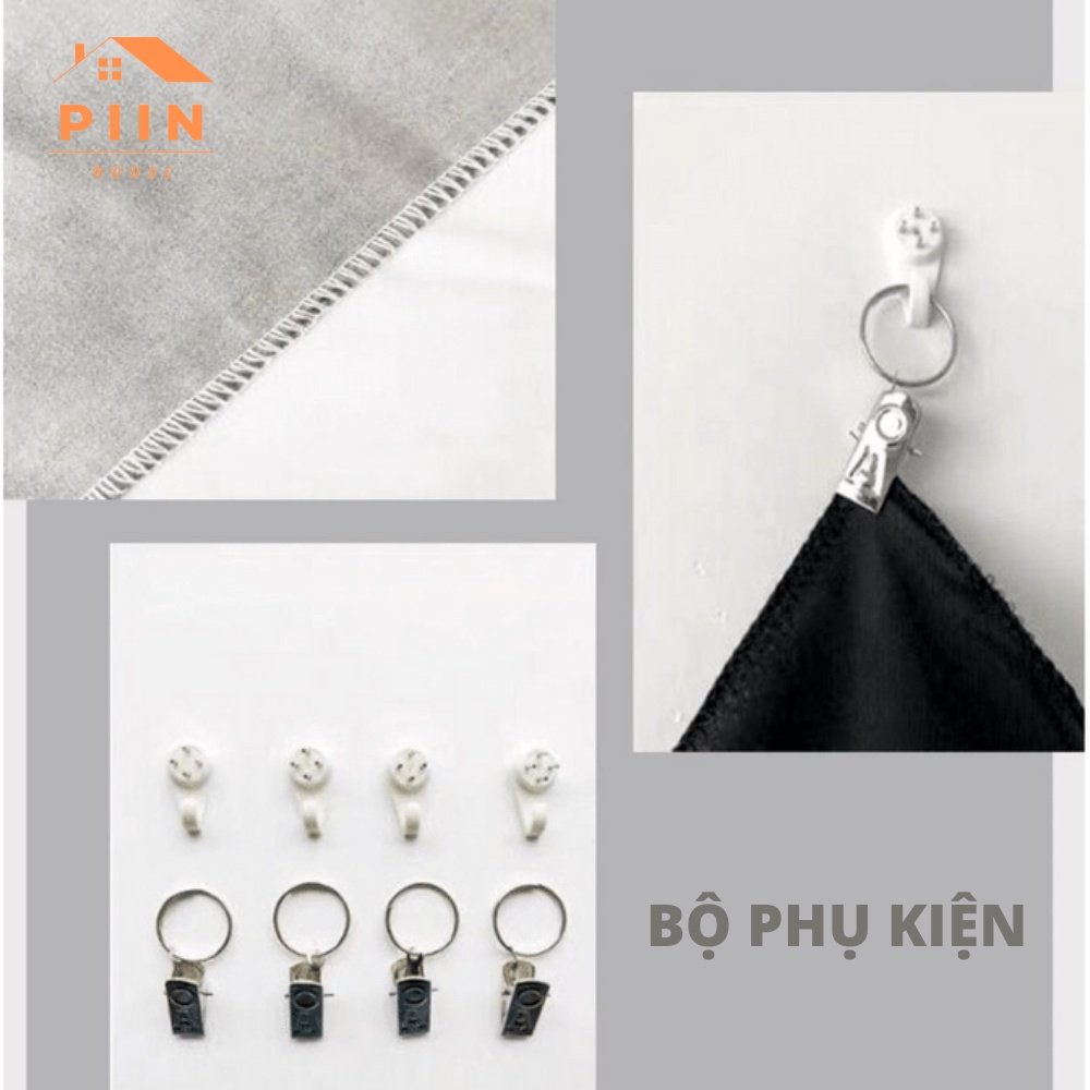 Vải phông nền trắng background chụp Studio, Lookbook hoặc Livestream khổ lớn 3mx2,4m, tặng kèm móc treo
