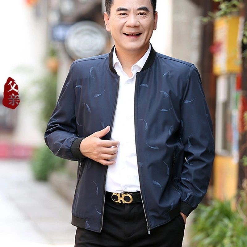 Middle aged fashion○❉Áo khoác nam Trung Niên mùa thu cho và già ông nội 50 tuổi mỏng mẫu xuân 6011