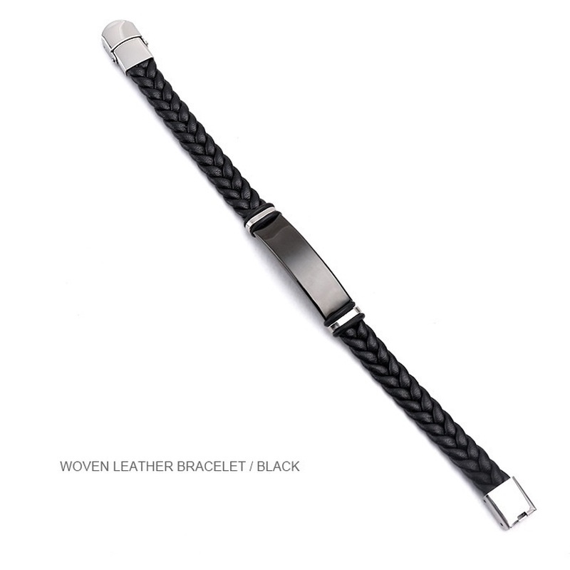 Vòng Tay Da Nhiều Lớp Bằng Thép Không Gỉ Phong Cách Vintage Cho Nam