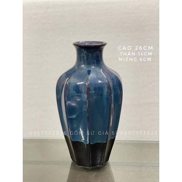 Bình hoa hoả biến cỡ vừa 22cm Bát Tràng