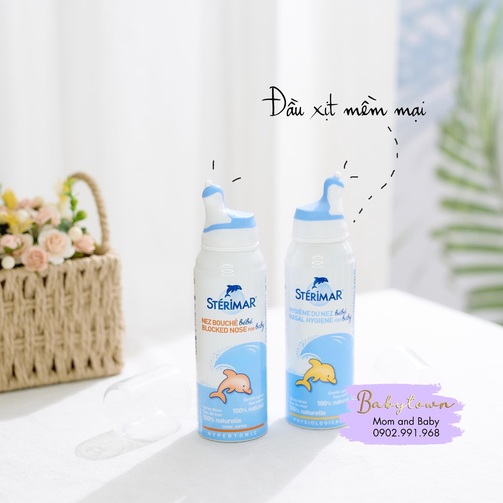 Xịt muối biển Sterimar cá heo vàng và cá heo cam vệ sinh Pháp 100ml