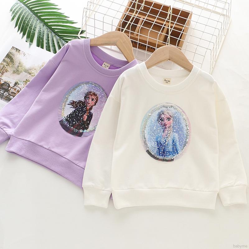 Áo Sweater Tay Dài Chất Cotton Phong Cách Công Chúa Cho Bé Gái