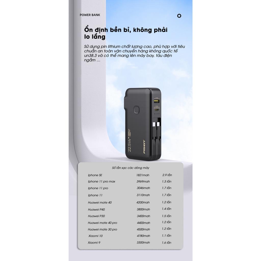 Pin Dự Phòng Sạc Nhanh 22.5W Pisen TS-D312 10.000mAh