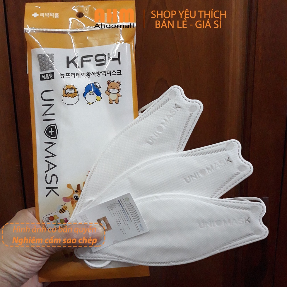 Set 50 chiếc khẩu trang trẻ em 4 lớp KF94 UNI MASK Chính hãng, giúp bé kháng khuẩn, chống bụi mịn