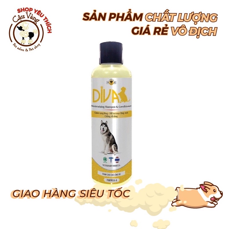Sữa tắm DIVA giảm rụng lông cho chó mèo 400ml