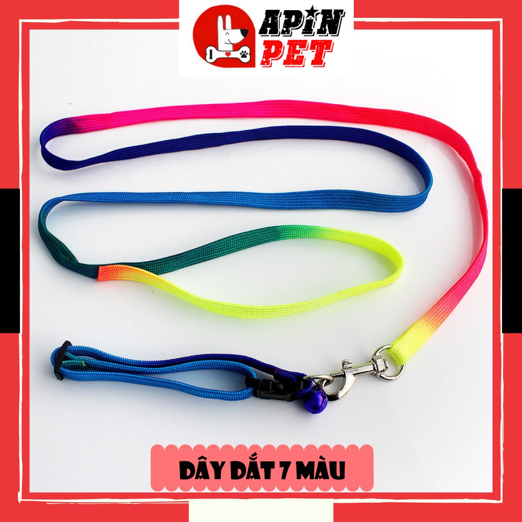Dây Dắt Chó Mèo Đi Dạo 7 Sắc Màu Cute-Shop Apin Pet