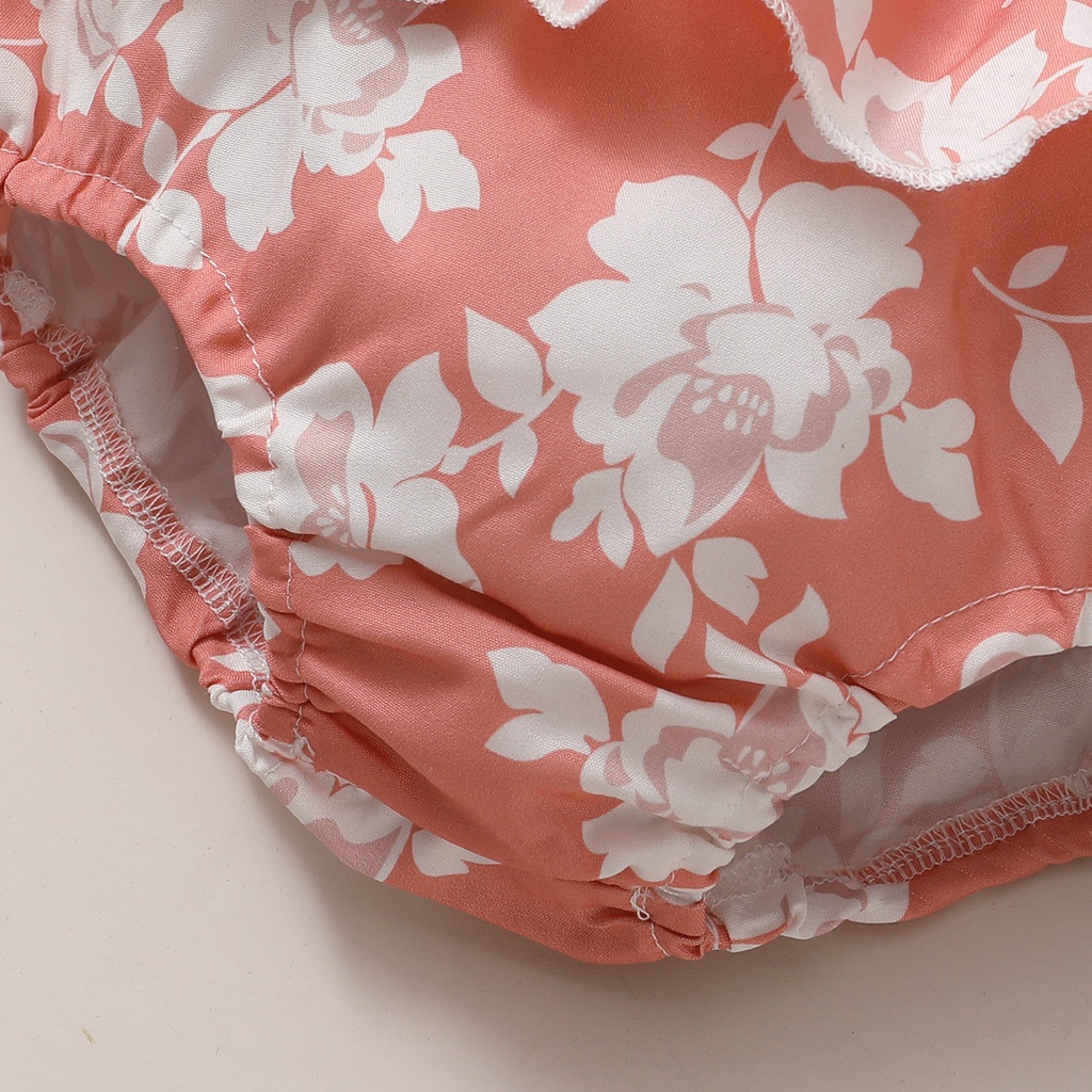 Set đồ bơi 2 mảnh MIKRDOO gồm áo 2 dây in hoa + quần short thời trang mùa hè cho bé gái