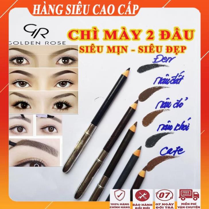 [FreeShip-XẢ KHO DUY NHẤT] Chì kẻ mày 2 đầu tiện lợi siêu mịn, siêu đẹp/ Bút kẻ lông mày chính hãng golden rose