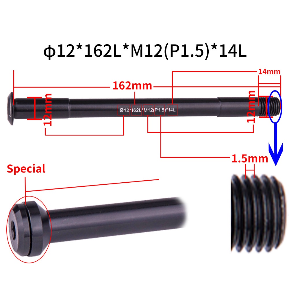 Trục Xe Đạp Leo Núi 15x100 12x142 12x100 12x148 15x110 12mm 15mm Chuyên Dụng