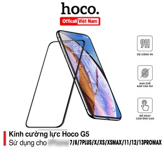 Cường lực Hoco Official việt nam G5 dành cho điện thoại 6/7/8/x/11/12/13pro Max, độ cứng 9H, cảm ứng nhạy