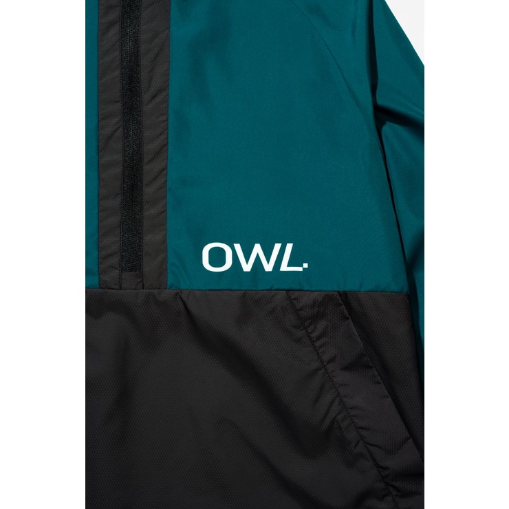OWL BRAND® HALFZIP WIND BREAKER - Áo khoác gió kiểu chui có mũ màu Xanh - OWL131121