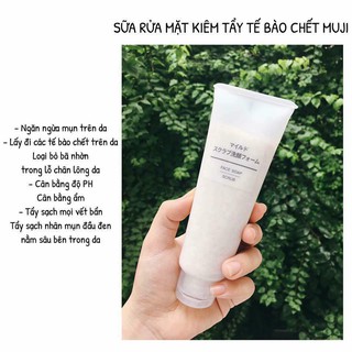 🎀🎀🎀 Sữa rửa mặt tẩy da chết Muji Face Soap Scrub 120g