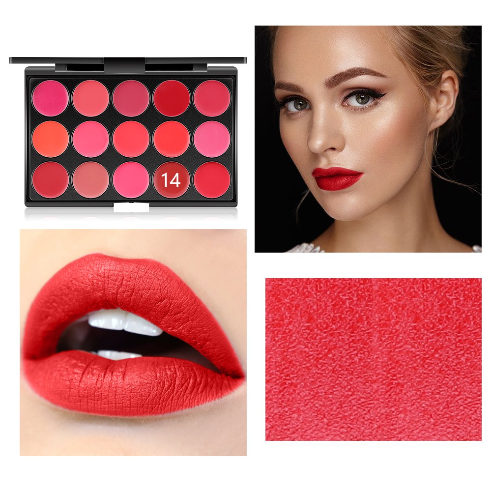 Bảng Son Lì Trang Điểm Miss Rose 15 Màu Chính Hãng, Mỹ Phẩm Makeup Chuyên Nghiệp, Lên Màu, Lâu Trôi, Dễ Sử Dụng