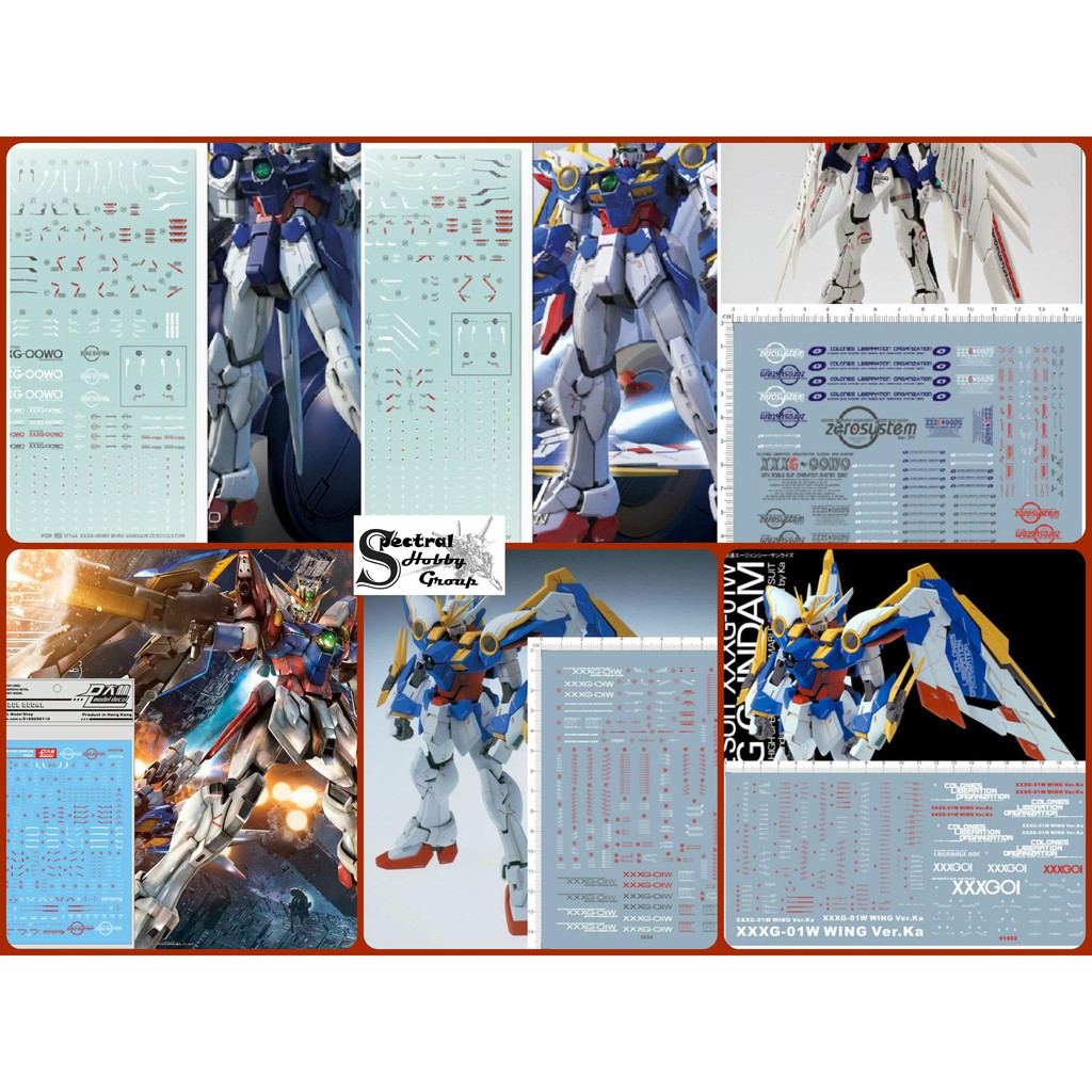 Decal nước dán mô hình PG MG RG HG Gundam Wing zero custom EW ver ka các loại - Water sticker