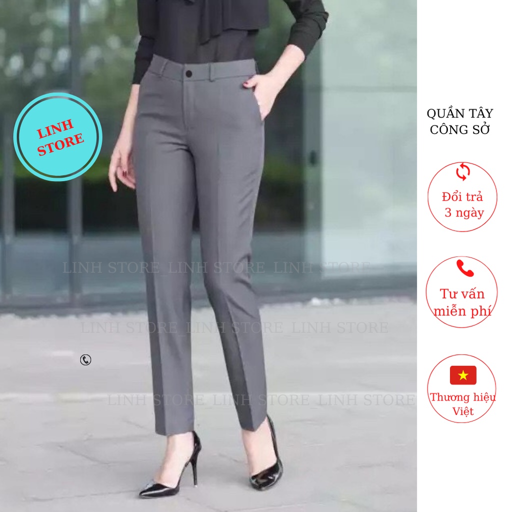 Quần Tây Công Sở Baggy Cạp Cao Đi Học, Đi Làm Dáng Dài Ống Đứng Trẻ Trung
