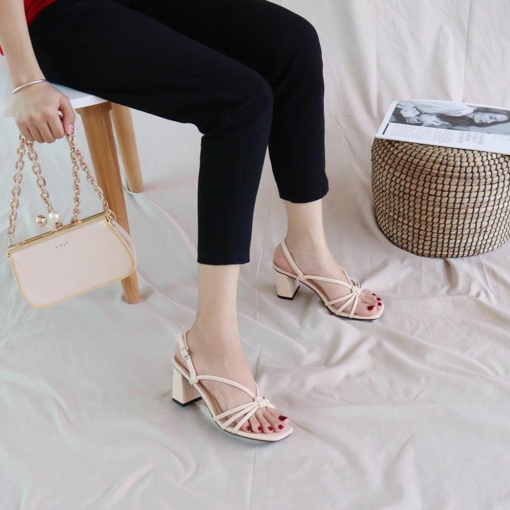 Giày Sandal Cao Gót Nữ bAimée & bAmor 3 Quai Mảnh Quai Hậu Khóa Cài Gót Vuông 7p Thời Trang Công Sở Cao Cấp - MS1534 LaT