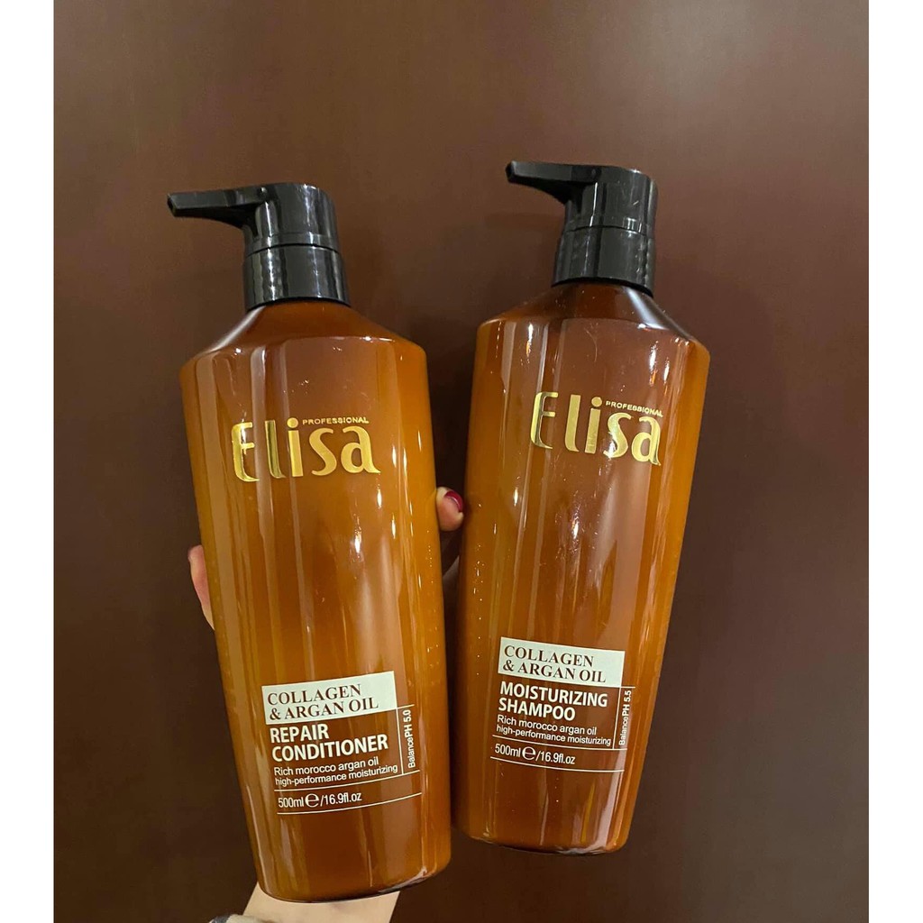 Bộ Dầu Gội Xả Elisa Collagen & Argan Oil 500ml