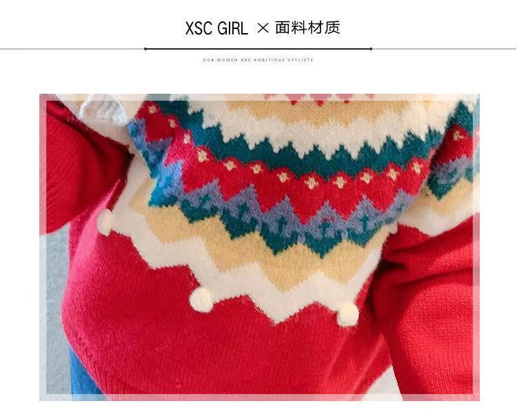 Áo len tay dài xinh xắn dành cho bé gái tùy chọn màu sắc