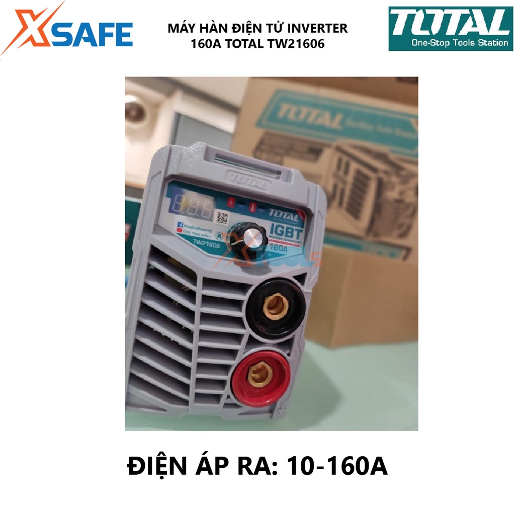 Máy hàn điện tử TOTAL TW21606 Thiết bị hàn Inverter MMA 85V Điện áp ra tối đa 160A Kích thước que hàn 1.6-4.0mm