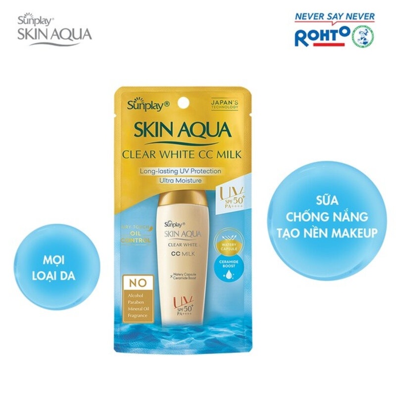 Sữa Chống Nắng Trang Điểm Nhẹ Sunplay Skin Aqua Clear White CC Milk SPF50+, PA++++ (25g)