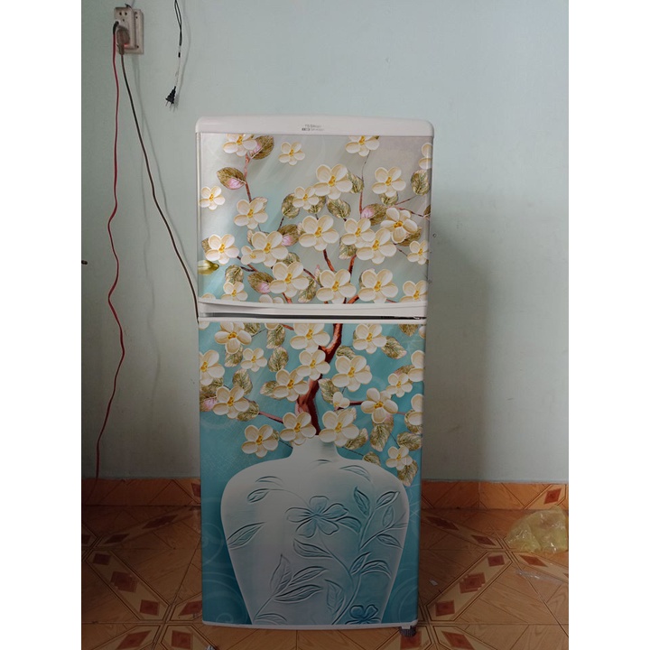 Decal dán tủ lạnh tuyết mai sum vầy shop HUỆ DECOR