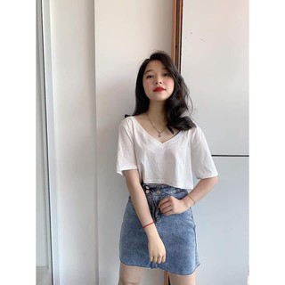 ÁO CROPTOP TRƠN CỔ TIM