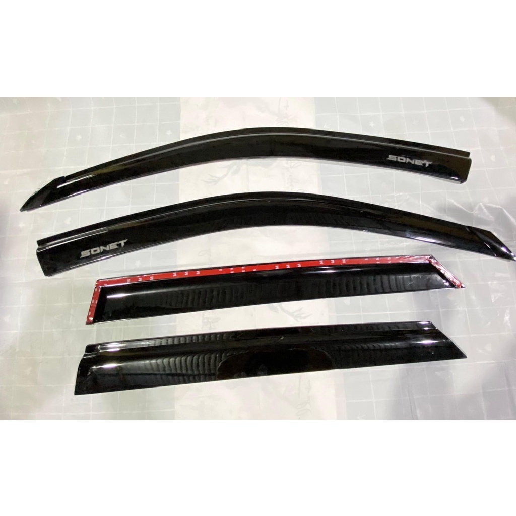 Vè Che Mưa Xe Kia Sonet 2021 2022 Cao Cấp Màu Đen Chất liệu nhựa ABS (Tặng Kèm Keo Tăng Dính)