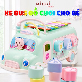 Xe bus đồ chơi cho bé - Đồ chơi ghép hình kèm đàn - Đồ chơi giáo dục cho bé