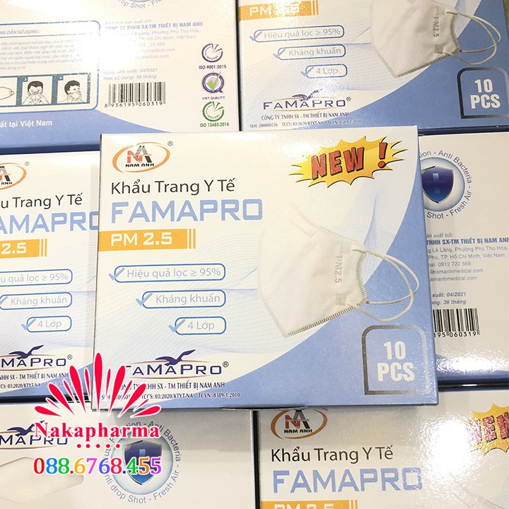 ✅ Khẩu trang FAMAPRO PM 2.5 New – Hàng xuất khẩu lọc khuẩn BFE ≥95%, ngăn bụi mịn , ngừa bệnh truyền nhiễm