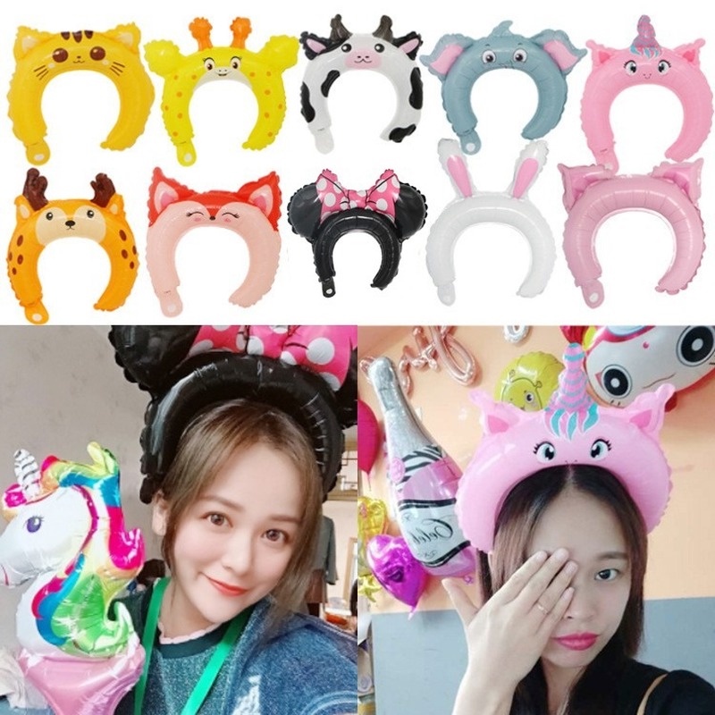 Băng Đô Cài Tóc Hình Bong Bóng Và Chuột Minnie Dễ Thương Cho Bé